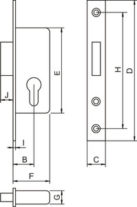 Zamek dodatkowy wąski LOB Z035B