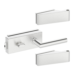 Zestaw okuć do drzwi szklanych Metal-Bud inox kwadratowy, blokada WC