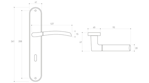Klamka drzwiowa Metal-Bud ZORBA 90 mm