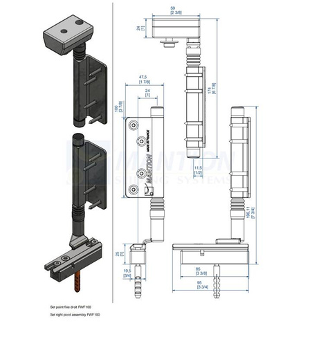 Ustalacz pozycji MANTION GH10430PR, prawy